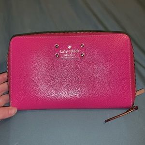 Hot Pink Kate Spade travel wallet